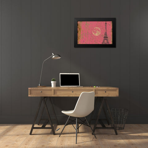 Paris Moon Light Black Modern Wood Framed Art Print by Bolokofsky, Ronald