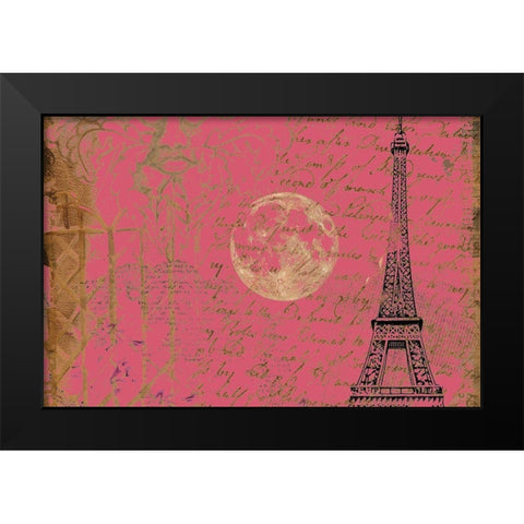 Paris Moon Light Black Modern Wood Framed Art Print by Bolokofsky, Ronald