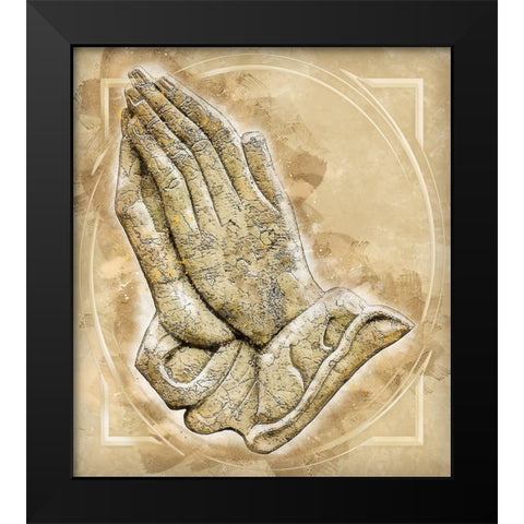 Pray For Us All Black Modern Wood Framed Art Print by Bolokofsky, Ronald