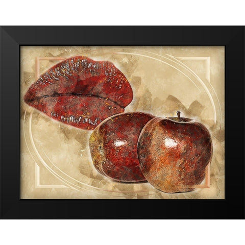 Red Hot Lips and Juicy Apples Black Modern Wood Framed Art Print by Bolokofsky, Ronald
