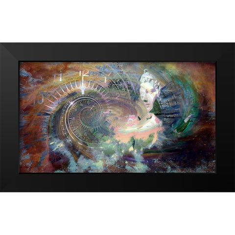 Spiraling Time Black Modern Wood Framed Art Print by Bolokofsky, Ronald