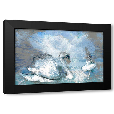 Swan Lake Black Modern Wood Framed Art Print with Double Matting by Bolokofsky, Ronald
