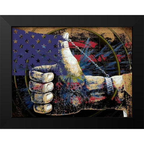 Thumbs Up to America  Black Modern Wood Framed Art Print by Bolokofsky, Ronald