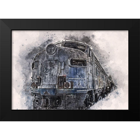 Train  Black Modern Wood Framed Art Print by Bolokofsky, Ronald