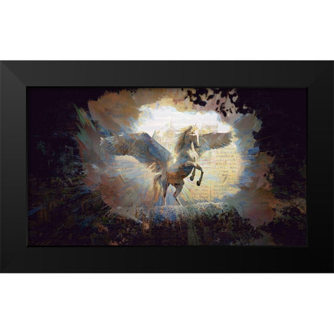 Unicorn  Black Modern Wood Framed Art Print by Bolokofsky, Ronald