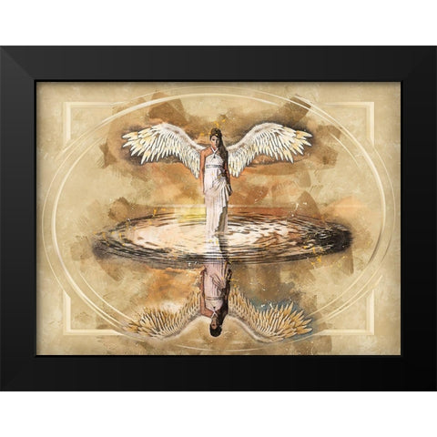 Angel of the Deep Black Modern Wood Framed Art Print by Bolokofsky, Ronald