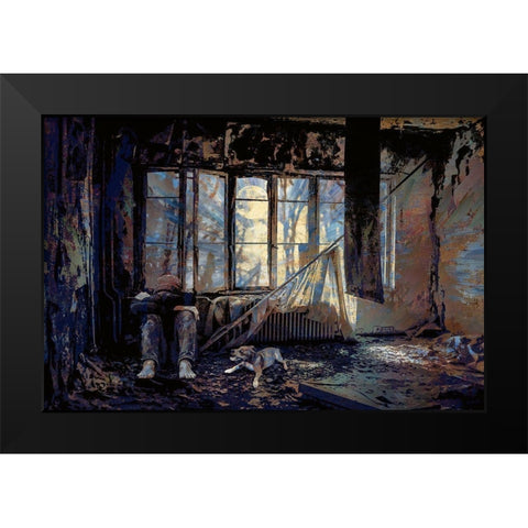 Anxious Times Black Modern Wood Framed Art Print by Bolokofsky, Ronald