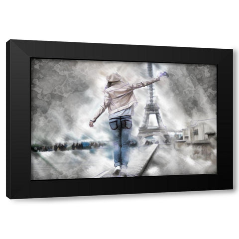 Balance In Paris II Black Modern Wood Framed Art Print with Double Matting by Bolokofsky, Ronald