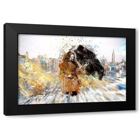 Black Umbrella Black Modern Wood Framed Art Print with Double Matting by Bolokofsky, Ronald