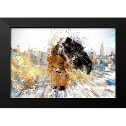 Black Umbrella Black Modern Wood Framed Art Print by Bolokofsky, Ronald