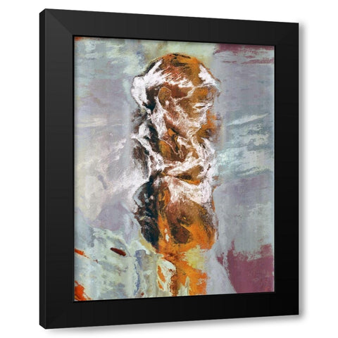 Burning Heart Black Modern Wood Framed Art Print with Double Matting by Bolokofsky, Ronald