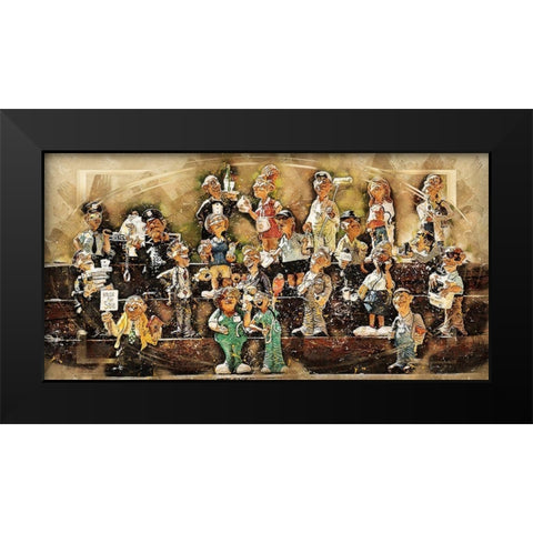 Different Walks of Life Black Modern Wood Framed Art Print by Bolokofsky, Ronald
