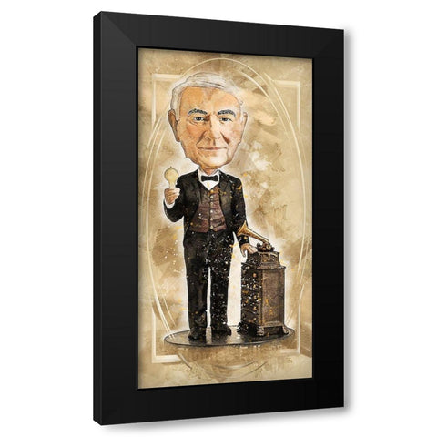 Thomas Edison Black Modern Wood Framed Art Print by Bolokofsky, Ronald