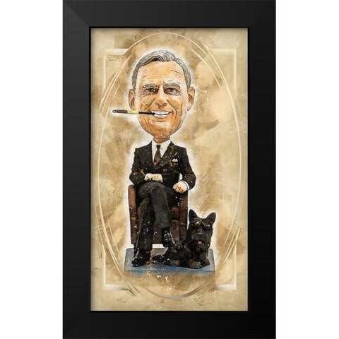 FDR Black Modern Wood Framed Art Print by Bolokofsky, Ronald