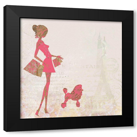 French Poodle Shopping Black Modern Wood Framed Art Print with Double Matting by Bolokofsky, Ronald