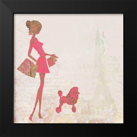French Poodle Shopping Black Modern Wood Framed Art Print by Bolokofsky, Ronald