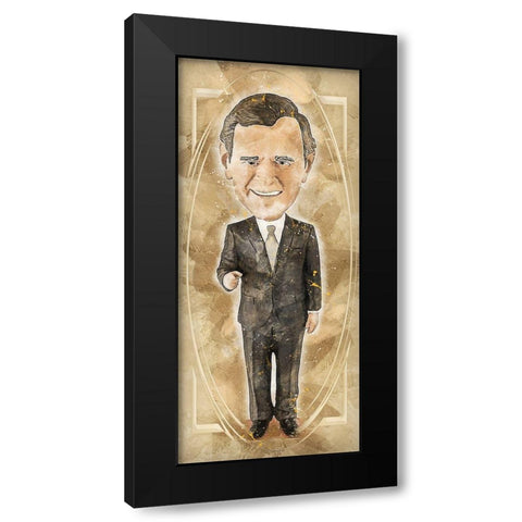 George H W Bush Black Modern Wood Framed Art Print with Double Matting by Bolokofsky, Ronald
