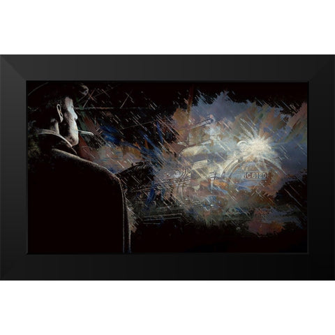 Late Arrival Black Modern Wood Framed Art Print by Bolokofsky, Ronald