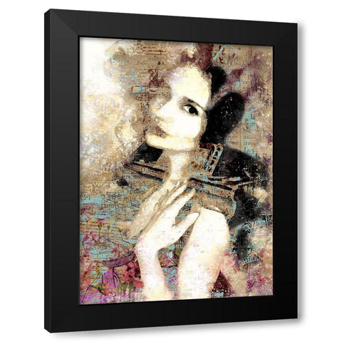 Love For Music Black Modern Wood Framed Art Print by Bolokofsky, Ronald