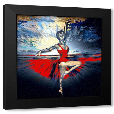 Pretty Ballerina Black Modern Wood Framed Art Print with Double Matting by Bolokofsky, Ronald