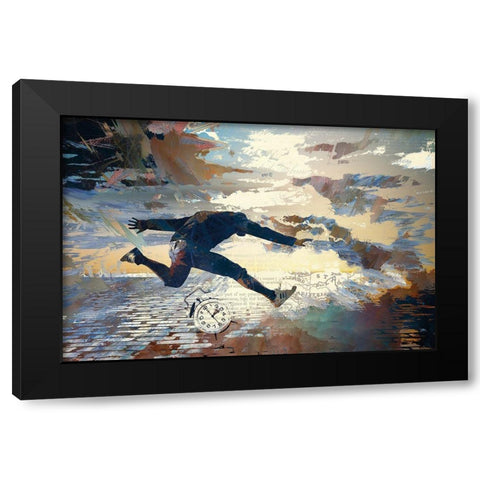 Race Against Time Black Modern Wood Framed Art Print with Double Matting by Bolokofsky, Ronald