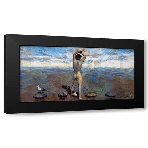 Stepping Stones  Black Modern Wood Framed Art Print by Bolokofsky, Ronald