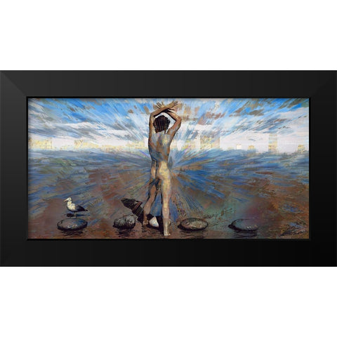 Stepping Stones  Black Modern Wood Framed Art Print by Bolokofsky, Ronald