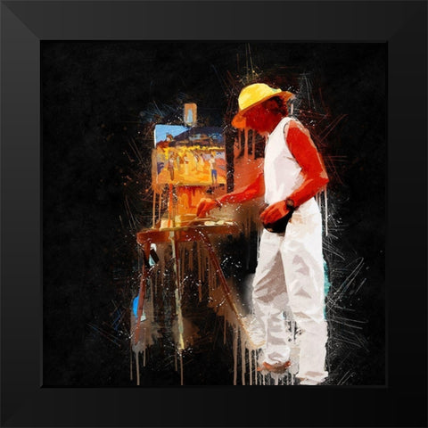 The Painter I Black Modern Wood Framed Art Print by Bolokofsky, Ronald