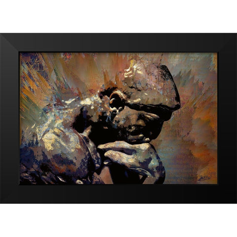 The Thinker Black Modern Wood Framed Art Print by Bolokofsky, Ronald
