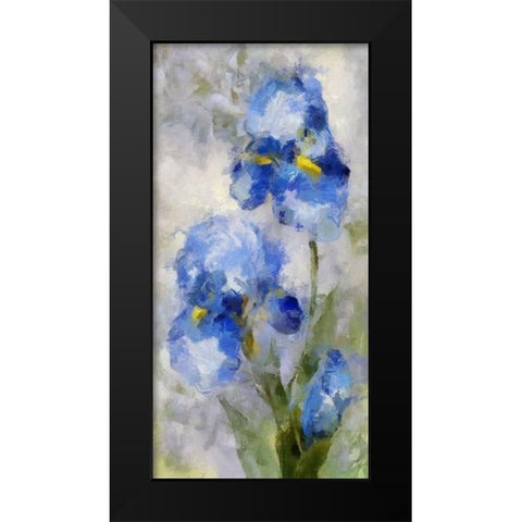 Blue Garden I Black Modern Wood Framed Art Print by Bolokofsky, Ronald