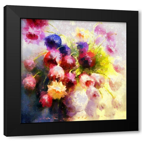 Colorful Bouquet III Black Modern Wood Framed Art Print by Bolokofsky, Ronald
