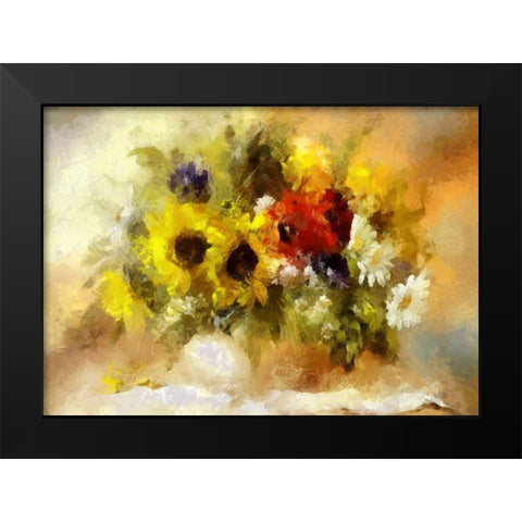 Summer Bouquet I Black Modern Wood Framed Art Print by Bolokofsky, Ronald
