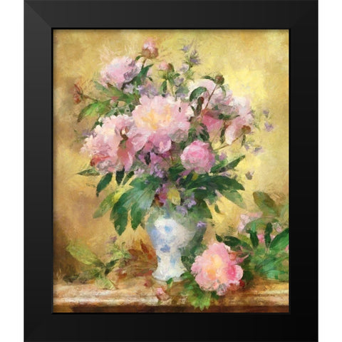 Pink Roses I Black Modern Wood Framed Art Print by Bolokofsky, Ronald