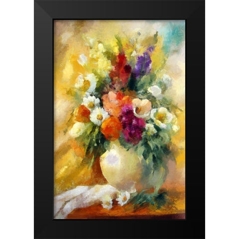 Flowers For My Sweetheart Black Modern Wood Framed Art Print by Bolokofsky, Ronald