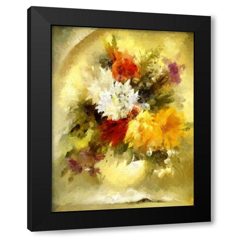 Golden Bouquet II Black Modern Wood Framed Art Print by Bolokofsky, Ronald