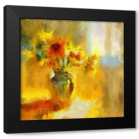 Yellow Bouquet Black Modern Wood Framed Art Print by Bolokofsky, Ronald