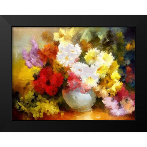 Flowers and Grapes Black Modern Wood Framed Art Print by Bolokofsky, Ronald