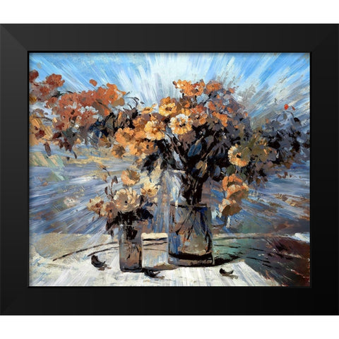 Garden Bouquet Black Modern Wood Framed Art Print by Bolokofsky, Ronald