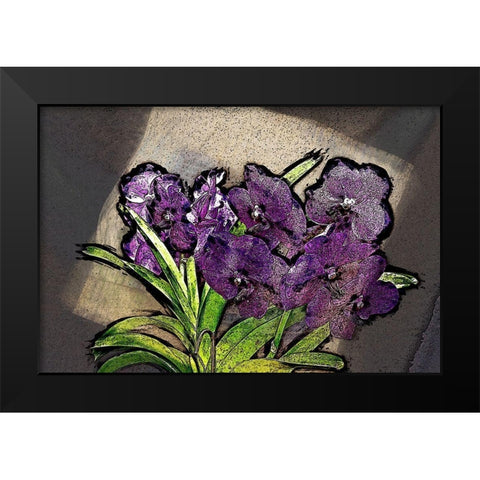 Magic Orchids II Black Modern Wood Framed Art Print by Bolokofsky, Ronald