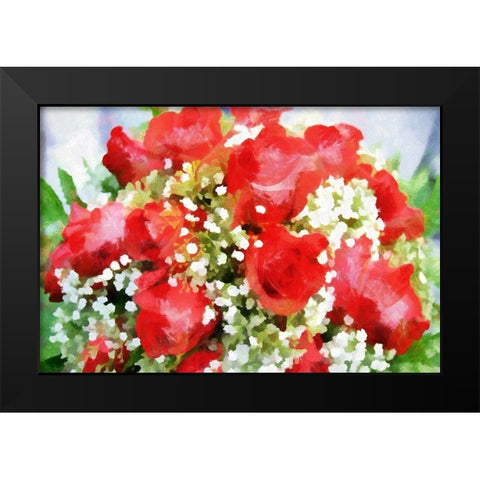 Red Red Roses Black Modern Wood Framed Art Print by Bolokofsky, Ronald