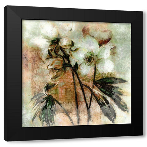 White Petals I  Black Modern Wood Framed Art Print by Bolokofsky, Ronald
