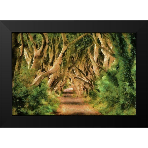 Tree Lane Black Modern Wood Framed Art Print by Bolokofsky, Ronald