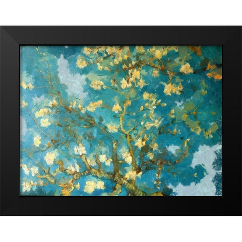 Cherry Blossoms Black Modern Wood Framed Art Print by Bolokofsky, Ronald