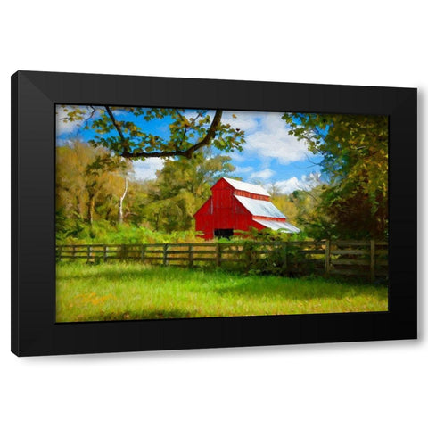 Red Barn Black Modern Wood Framed Art Print by Bolokofsky, Ronald