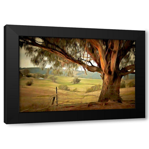 Along the Fence  Black Modern Wood Framed Art Print by Bolokofsky, Ronald