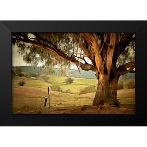 Along the Fence  Black Modern Wood Framed Art Print by Bolokofsky, Ronald