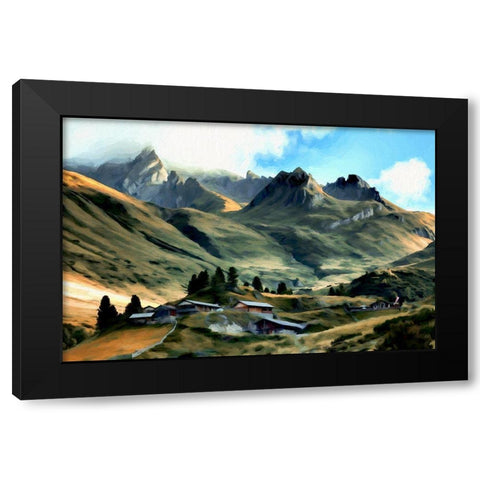 Alpine Village Black Modern Wood Framed Art Print by Bolokofsky, Ronald