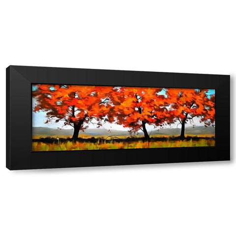Autumn Fields Black Modern Wood Framed Art Print by Bolokofsky, Ronald