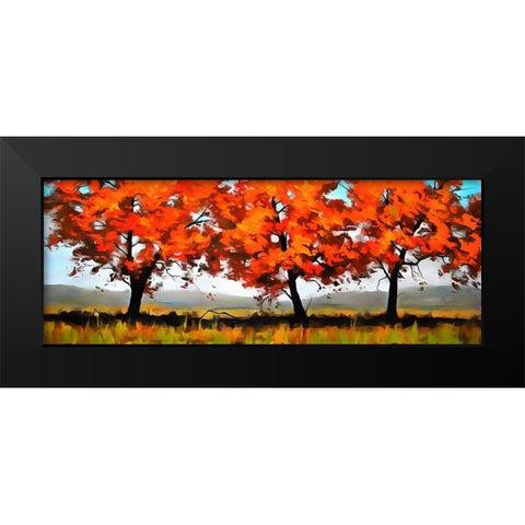 Autumn Fields Black Modern Wood Framed Art Print by Bolokofsky, Ronald
