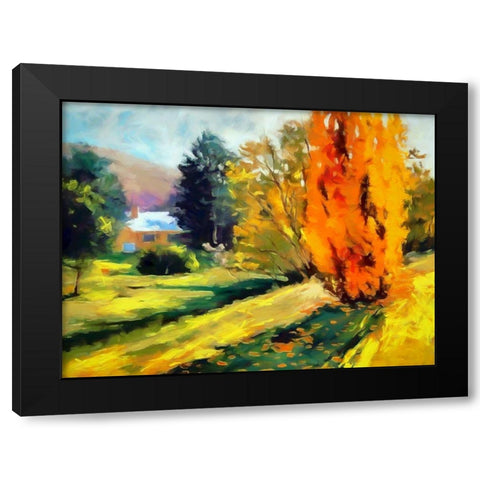 Autumn Leaves I Black Modern Wood Framed Art Print by Bolokofsky, Ronald
